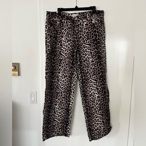 PacSun Brown and Black Leopard Wide Leg Jeans